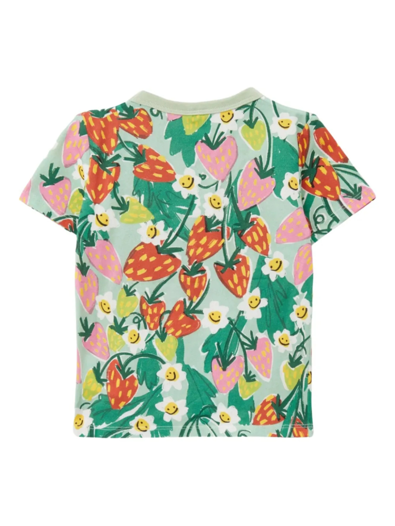 Футболка Stella McCartney Kids с принтом клубники, зеленый — фото 2