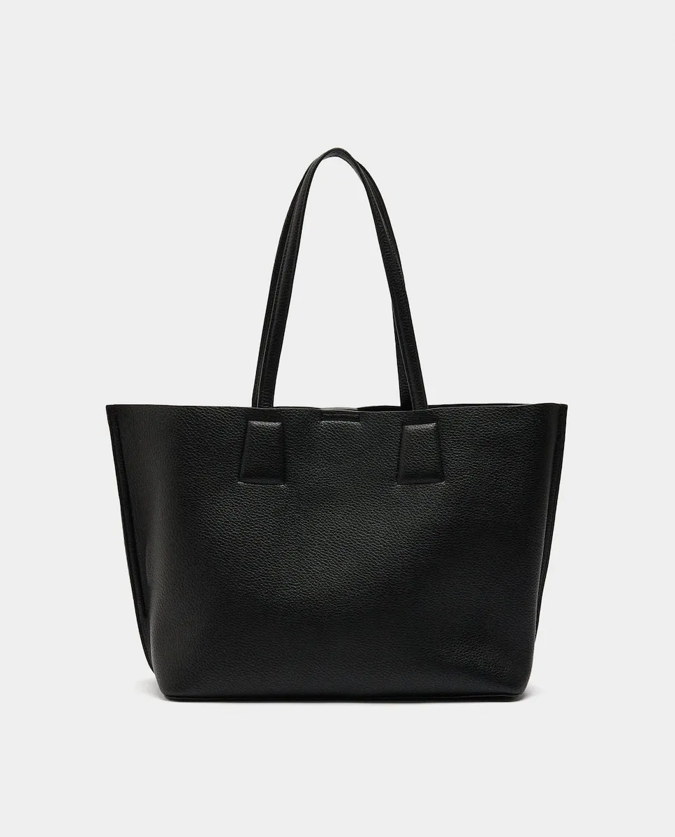 

Сумка через плечо в стиле шоппер с застежкой на молнии из гладкой ткани Parfois, черный