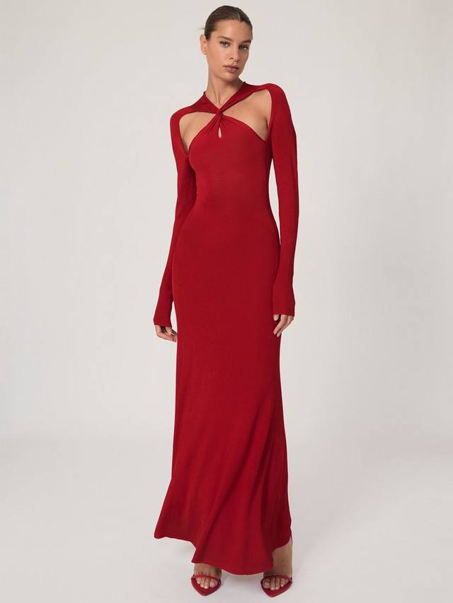 

Платье миди Vivienne с ажурными вставками Reiss, Red