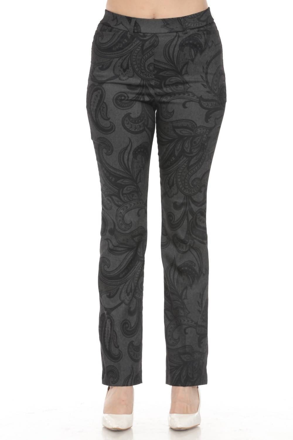 

Брюки-клеш Paisley с парчовым узором в серо-черной гамме Joseph Ribkoff