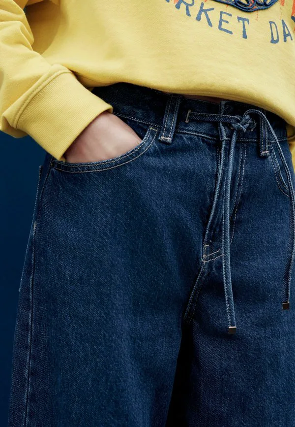 Укороченный крой, широкие штанины Next, Rinse Denim — фото 4
