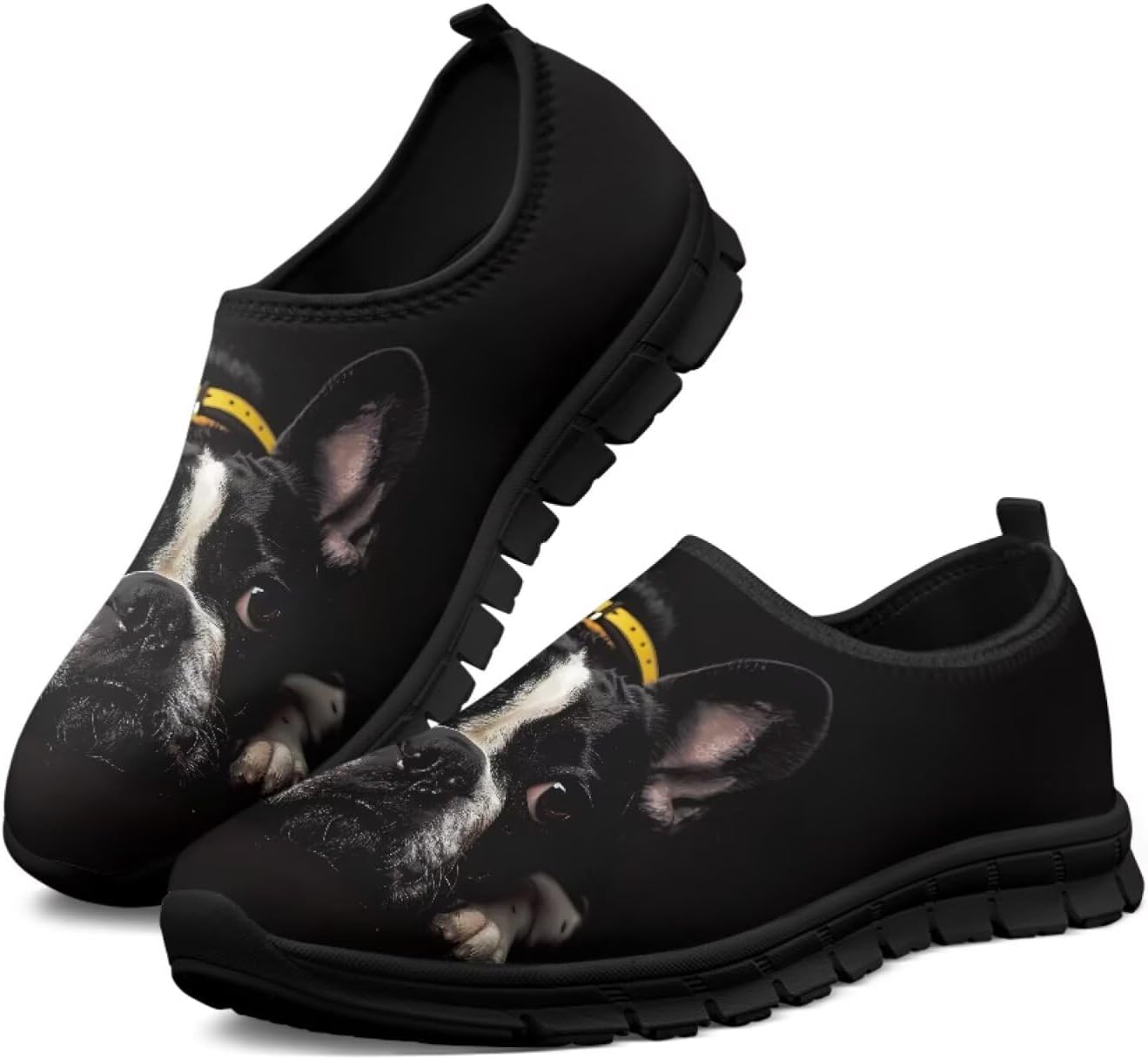 

Женские кроссовки Binienty для прогулок, мужские спортивные слипоны, дышащие низкие лоферы, черный