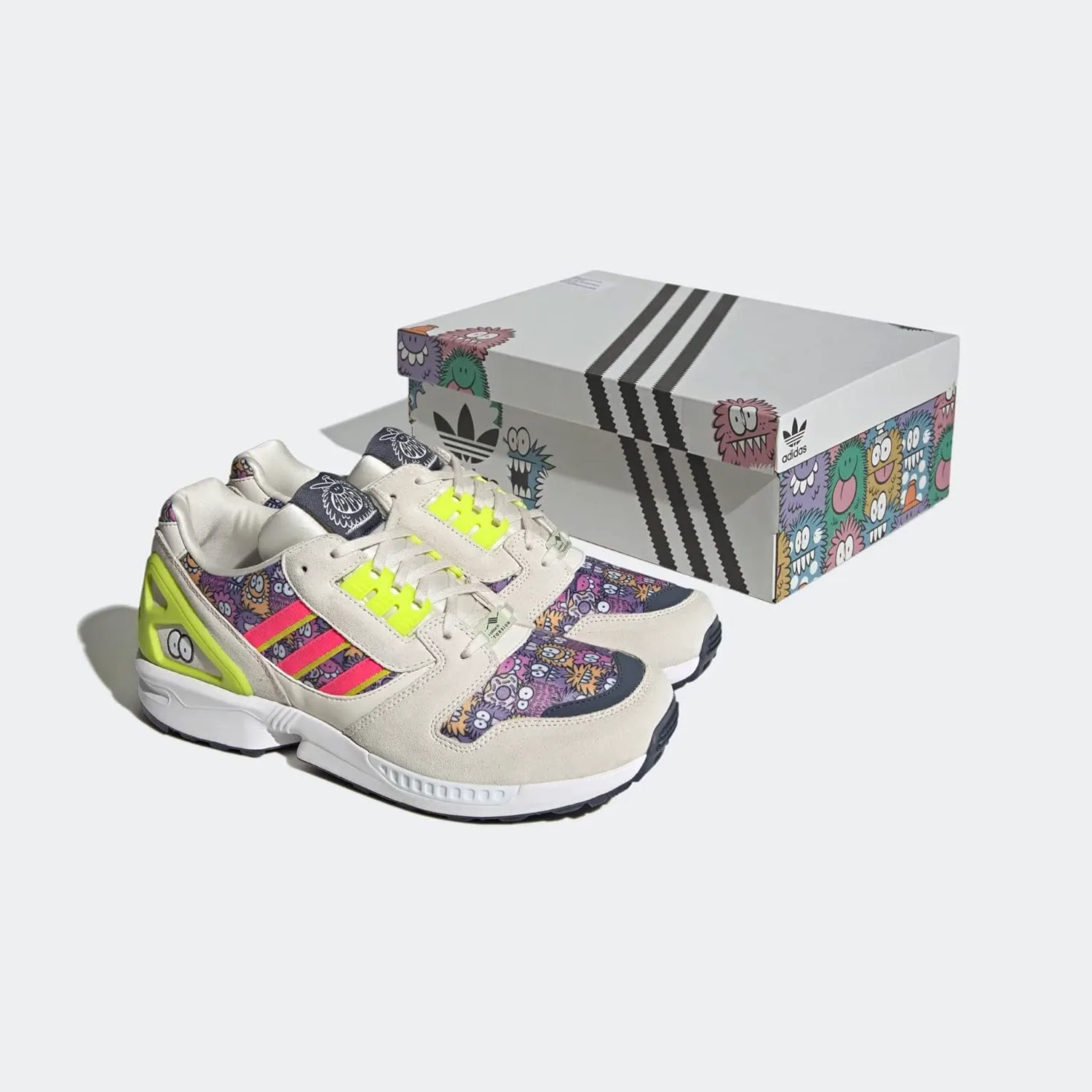 Кроссовки Adidas ZX 8000 Ø27, белый/розовый/желтый — фото 4