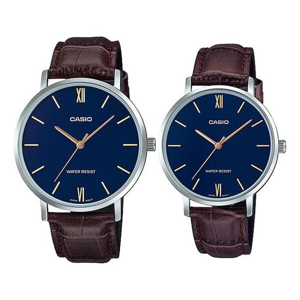 

Часы CASIO Unisex DRESS Series Waterproof Couple Quartz Blue Analog, синий