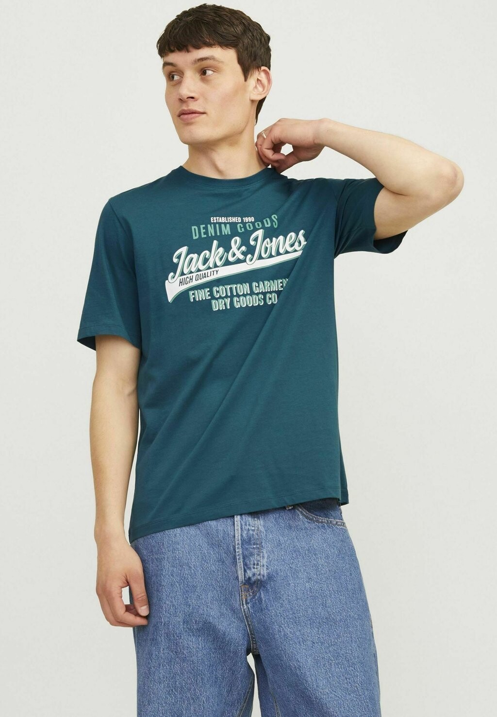 

Футболка с принтом LOGO RUNDHALS Jack & Jones, синий