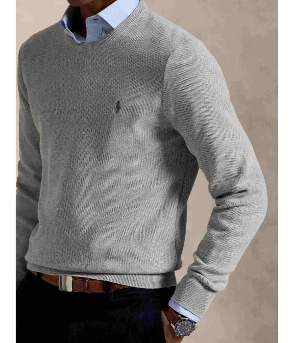 Свитер regular fit Polo Ralph Lauren, серый — фото 4