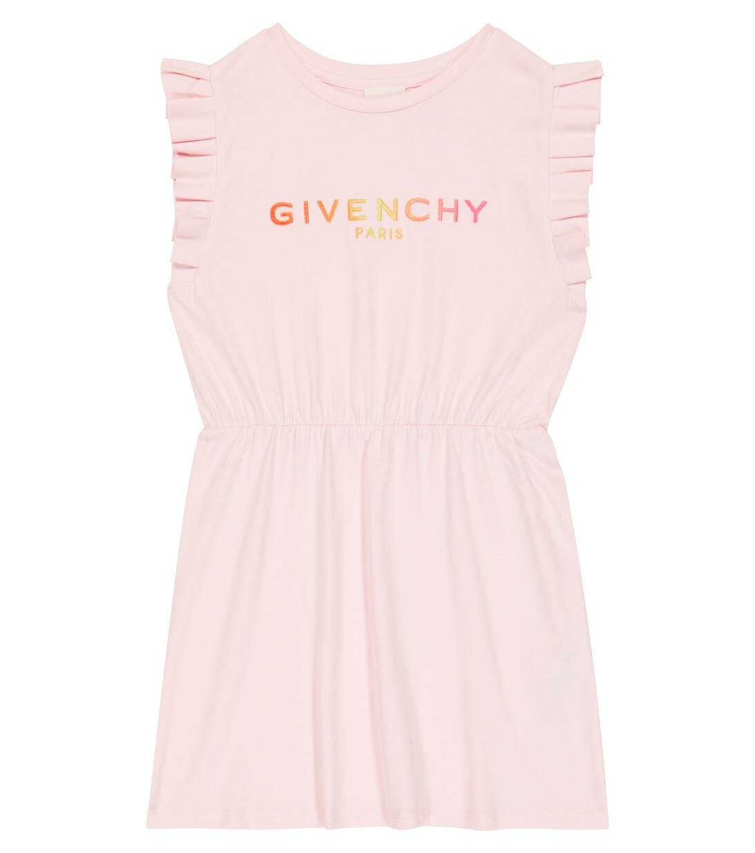 

Хлопковое платье с рюшами Givenchy Kids, розовый