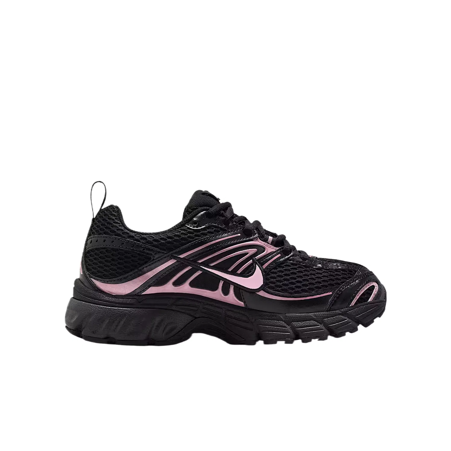 Кроссовки беговые Air Max Moto 2K Textile, Synthetic Leather Support Rebound Breathable Low top Kids' Nike, Black/Rise Pink/Foam Pink — фото 3