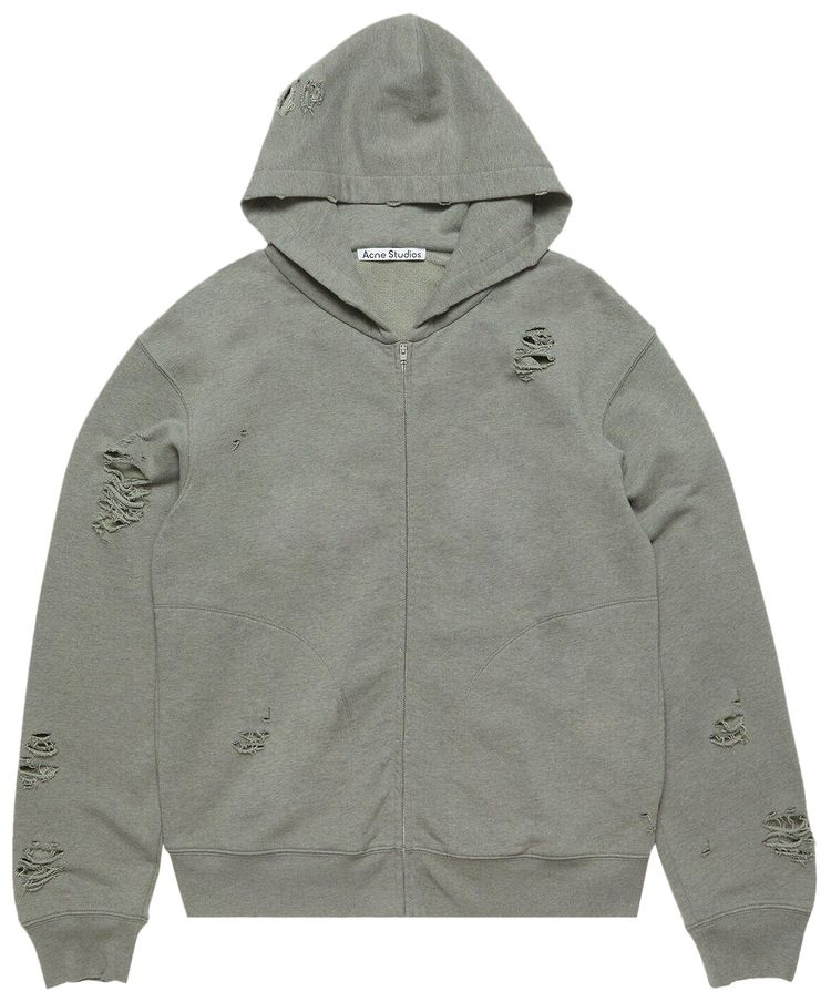 

Свитер Acne Studios Hooded Zipper Sweater 'Moss Green', зеленый