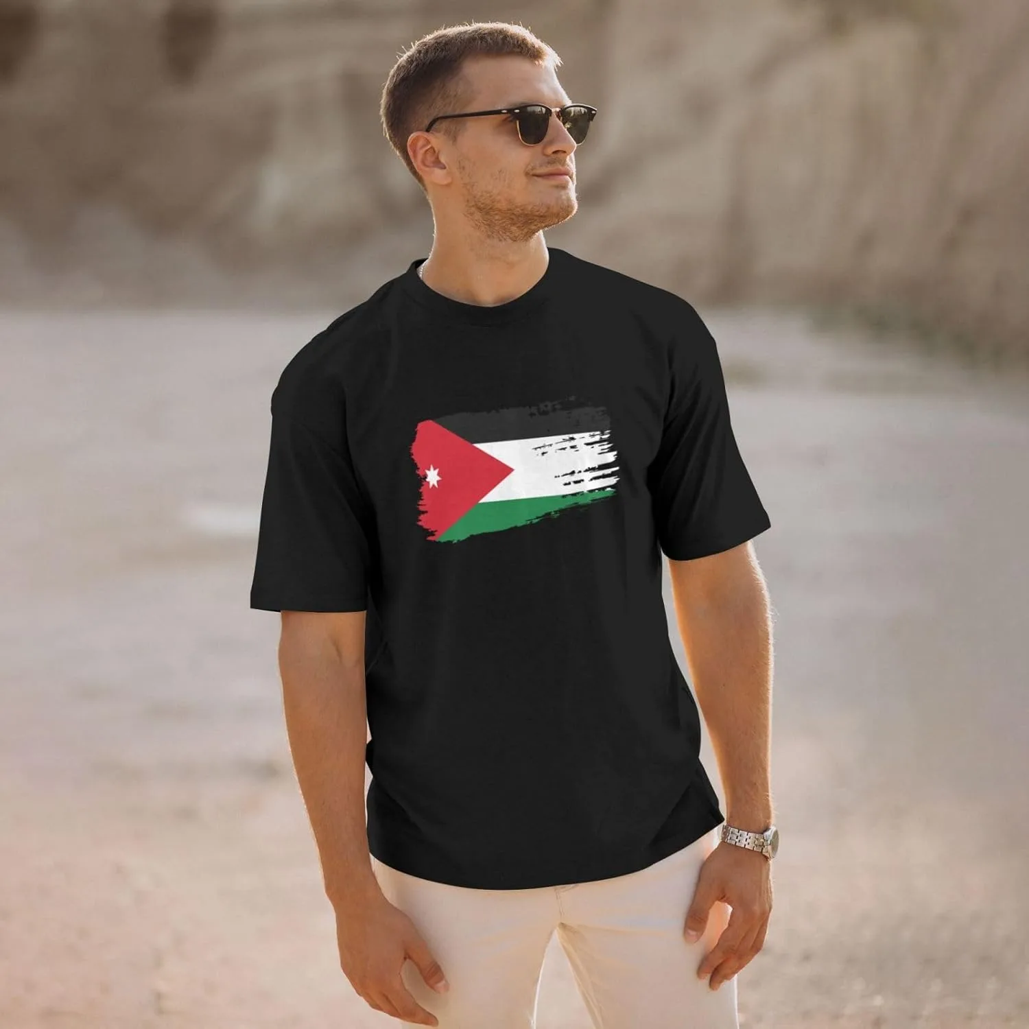 Футболка Jordan с коротким рукавом, мужская, уличный стиль, хлопковая, повседневный топ Generic, черный — фото 3