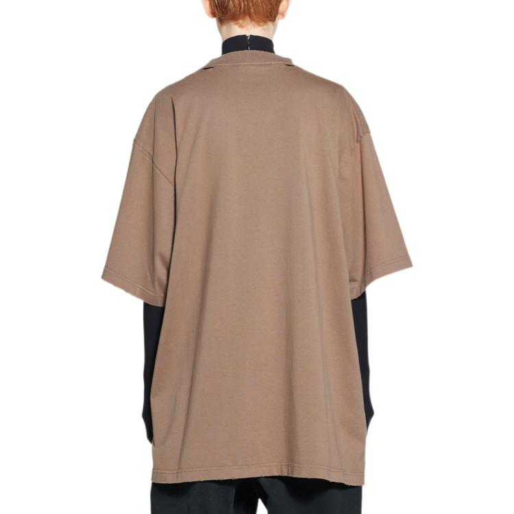 Футболка Balenciaga Caps T-shirt Boxy Fit 'Tan' 651795TNVL17761, желто-коричневый — фото 4