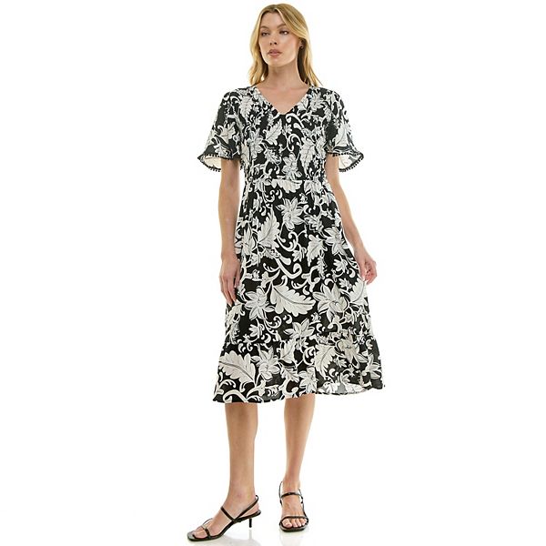 

Женское миди-платье со сборками Luxology, Black Cream