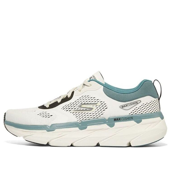 

Кроссовки go run max cushion premier 'white black green' Skechers, белый