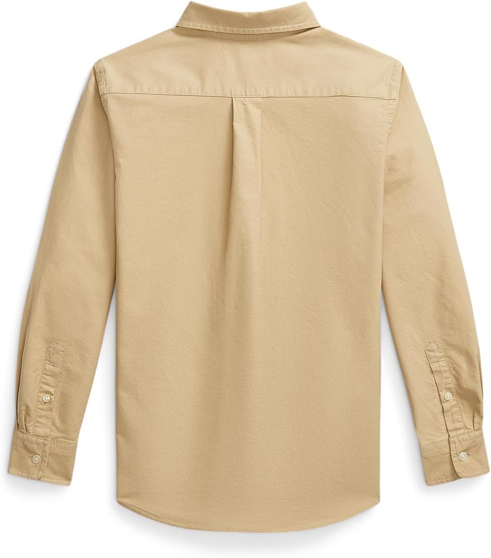 

Рубашка Polo Ralph Lauren Kids Garment-Dyed Cotton Oxford Shirt, цвет Vintage Khaki