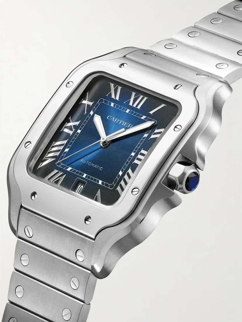 Часы Santos de CARTIER Automatic 39.8 мм из нержавеющей стали, синий — фото 3