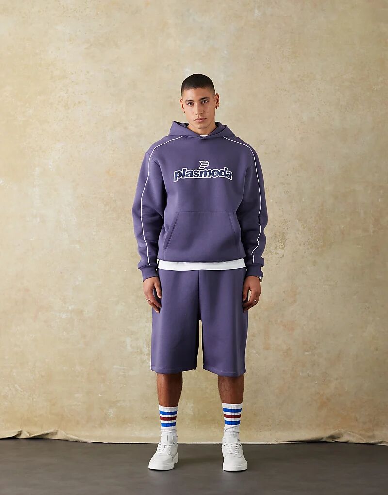 

Баскетбольные шорты ASOS DESIGN со спортивным прорезиненным принтом темно-синего цвета