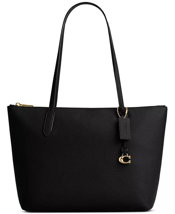 

Сумка-тоут Bella из шагреневой кожи Coach, белый