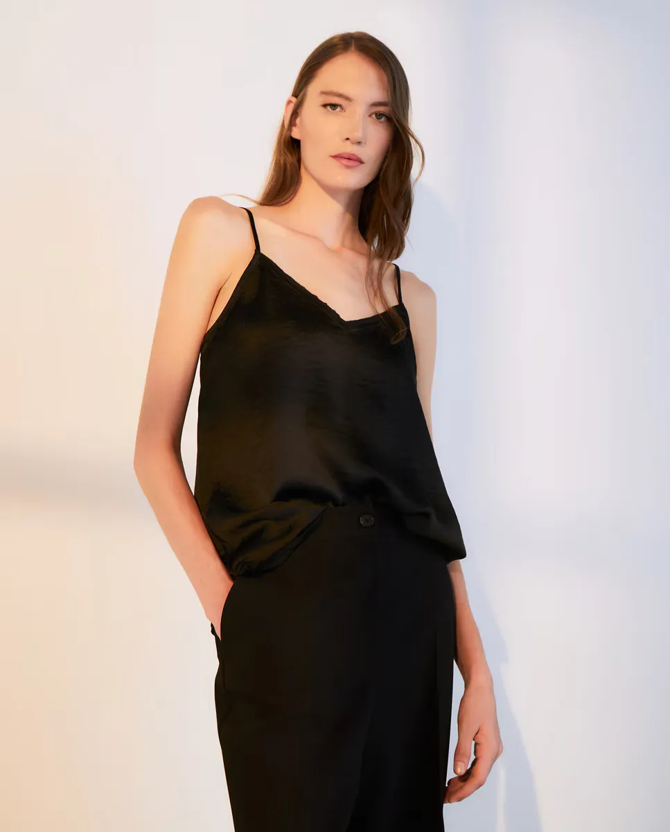 

Атласная блузка для нижнего белья Woman El Corte Inglés, черный