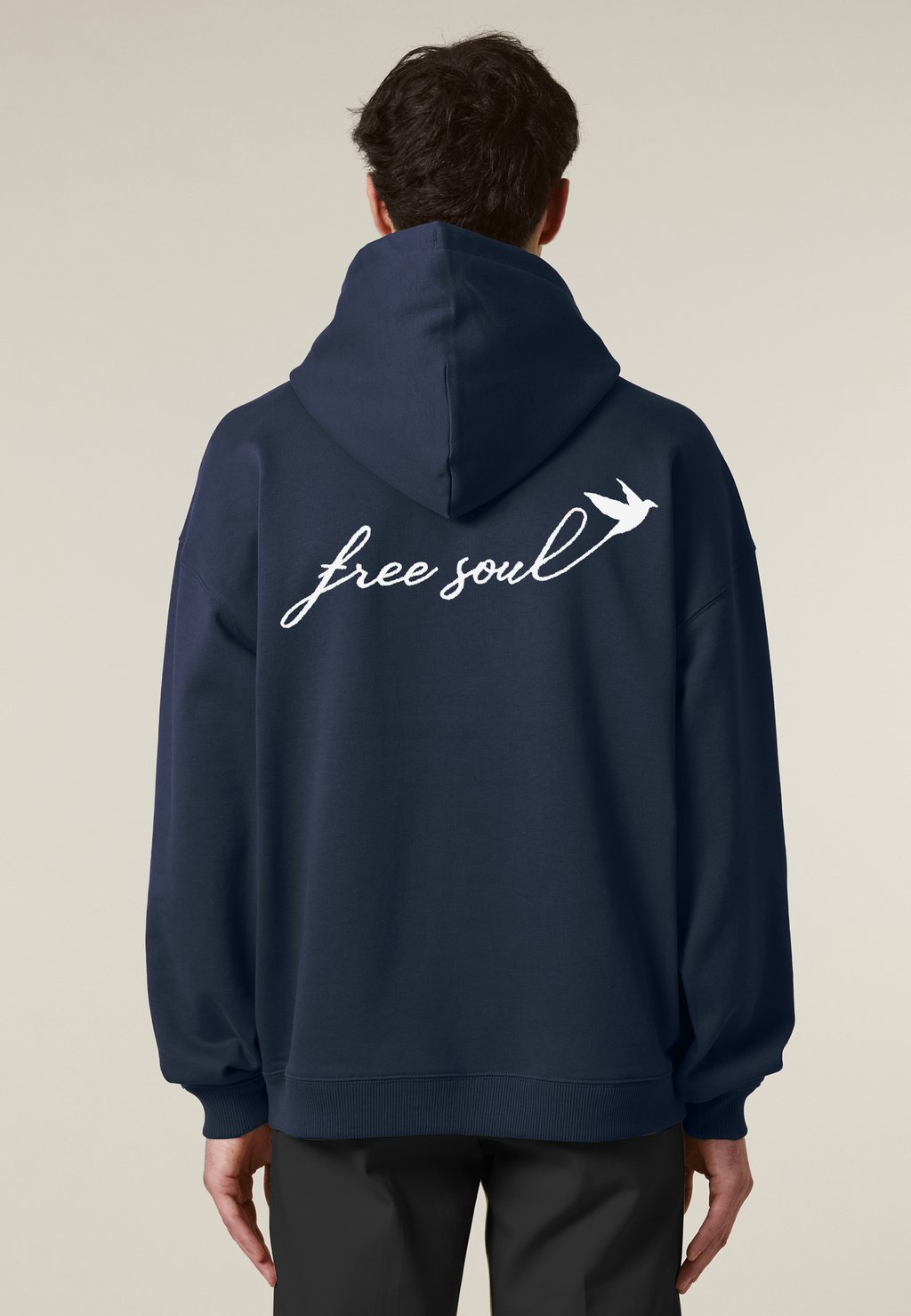 

Толстовка FREE SOUL EMBROIDERY UNISEX OVERSIZE - Hoodie Mira Paris, темно-синий