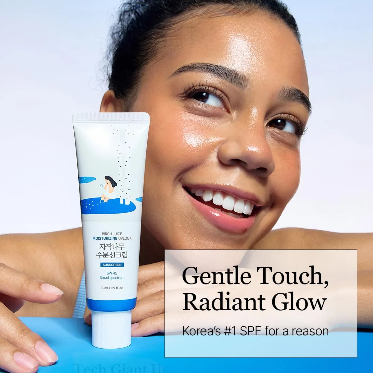 Увлажняющий солнцезащитный крем Birch Juice Moisturising Sunscreen SPF50 PA++++ от ROUND LAB Round Lab, White — фото 2