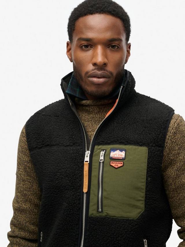 Винтажный ретро жилет из флиса Superdry, Black — фото 4