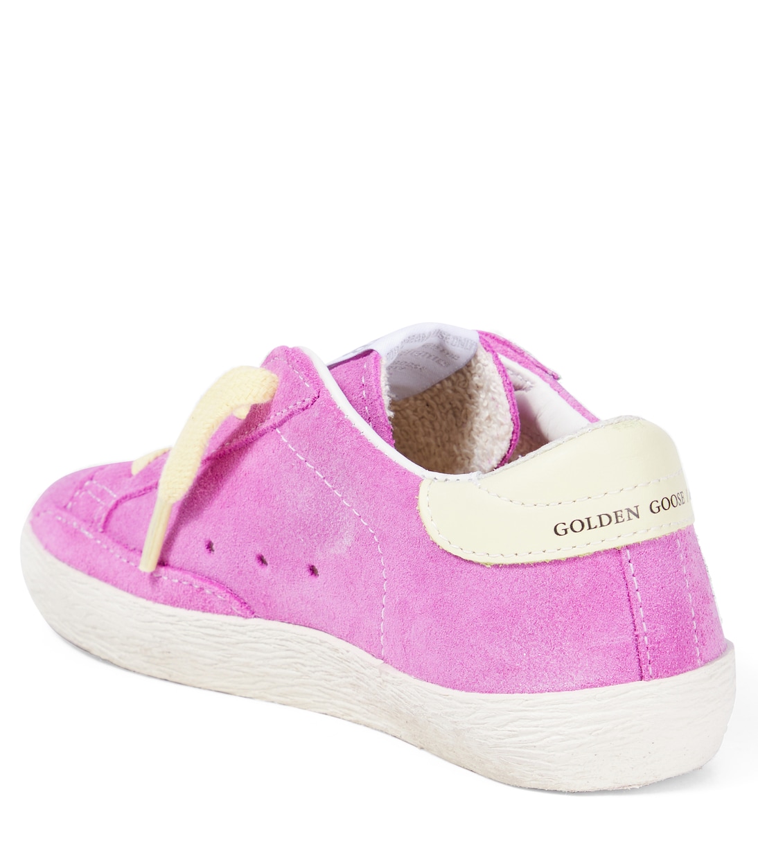 Суперзвездные замшевые кроссовки Golden Goose Kids, Pink/White/Light Yellow — фото 3