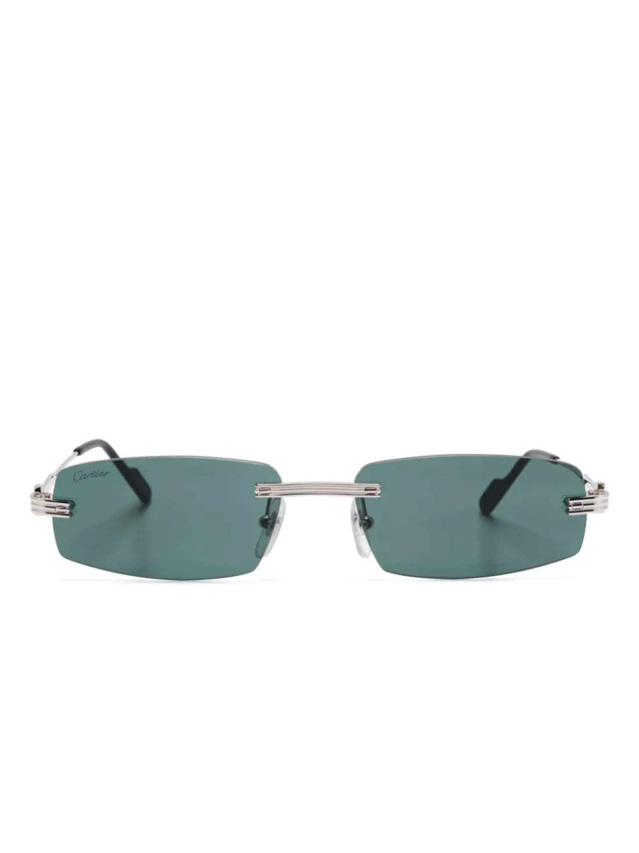 

Cartier Eyewear солнцезащитные очки в прямоугольной оправе, серебряный