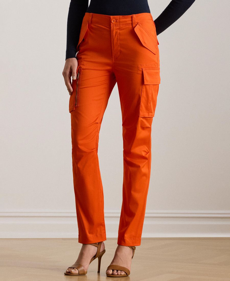 

Женские брюки-карго из хлопкового сатина Lauren Ralph Lauren, Dusk Orange