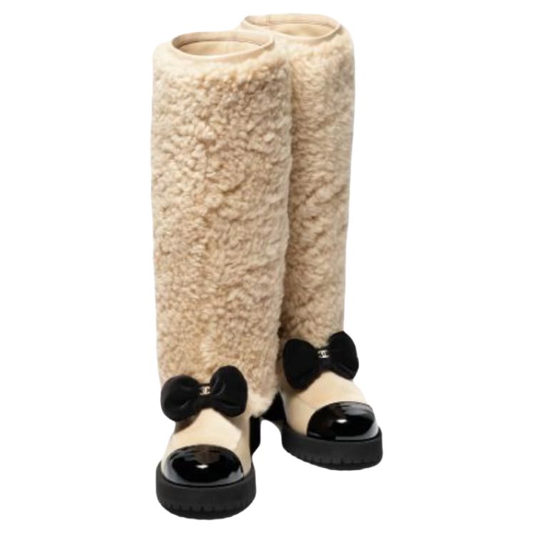Колготки COCO NEIGE серии 25N высокие до колена женские beige CHANEL, Original Shoe Box Included — фото 4