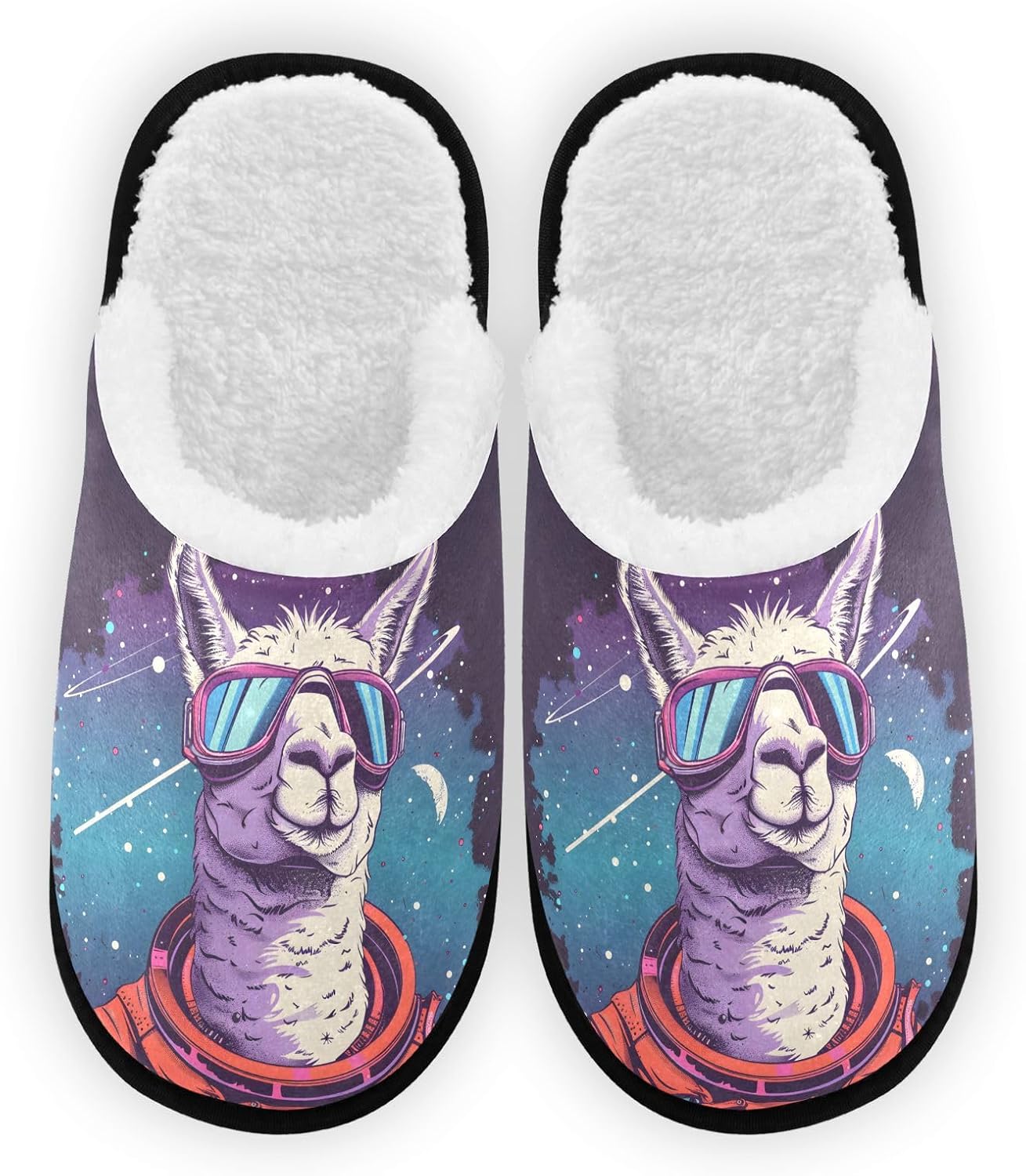 

Мягкие плюшевые тапочки FENOCHE с милой ламой для женщин и мужчин, теплые, удобные, для путешествий и СПА, нескользящие домашние тапочки, Multicolor