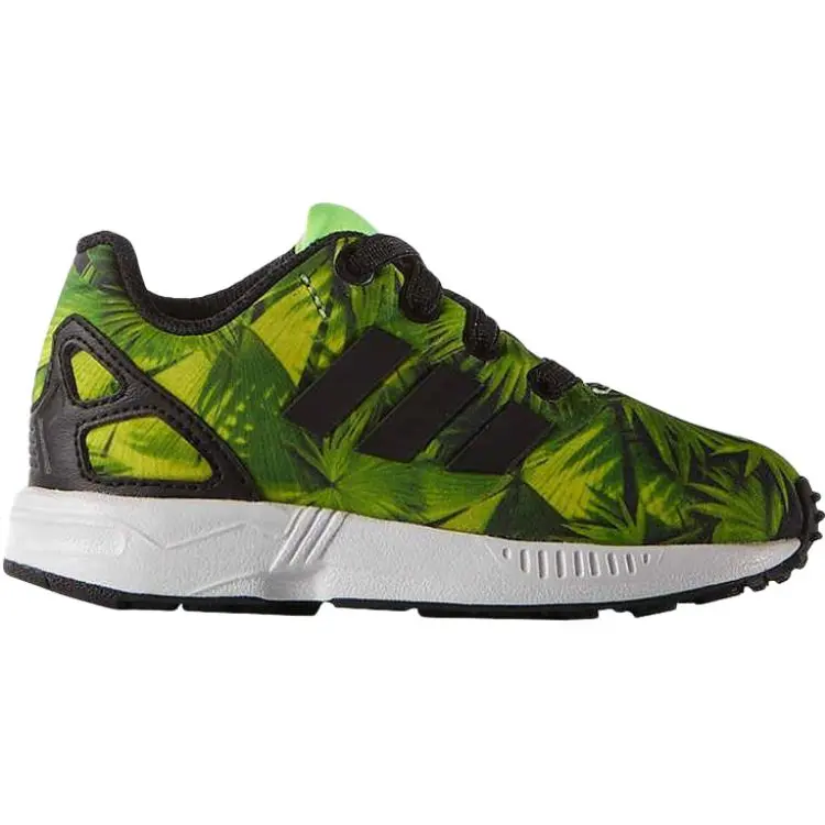Zx Flu устойчивые к истиранию дышащие низкие детские ботинки Infant And Toddler Adidas, зеленый — фото 3