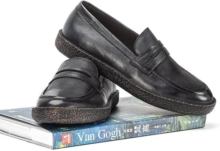Мужские лоферы Leather Shoes, Black UOPYNE — фото 2