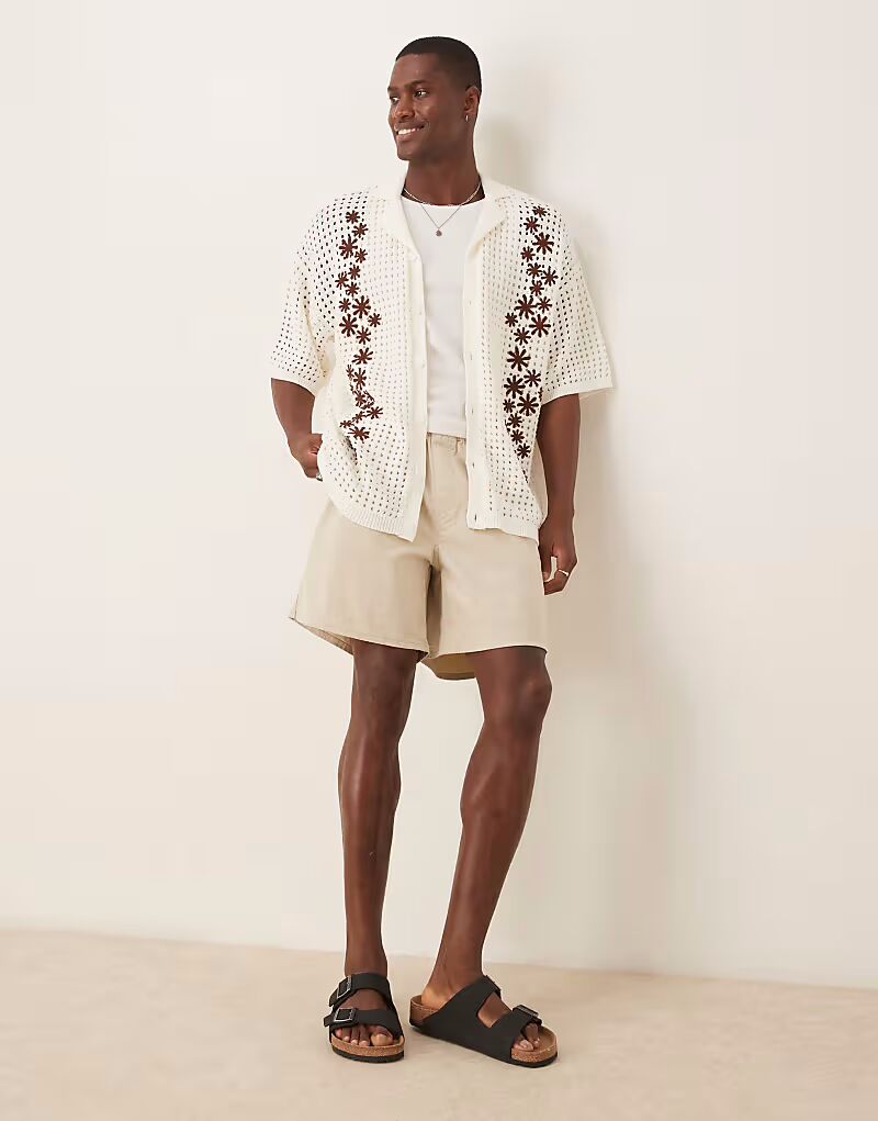 

ASOS DESIGN шорты-бермуды обычной длины без застежек цвета песочного камня