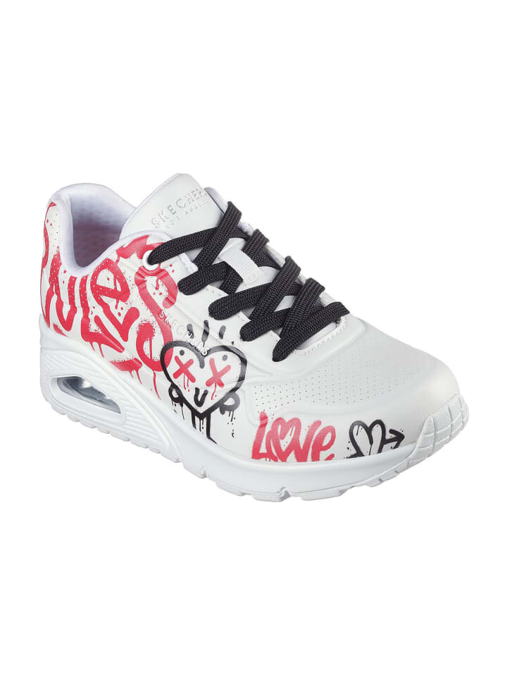 Низкие кроссовки Skechers Low Uno Graffiti LOVE, белый