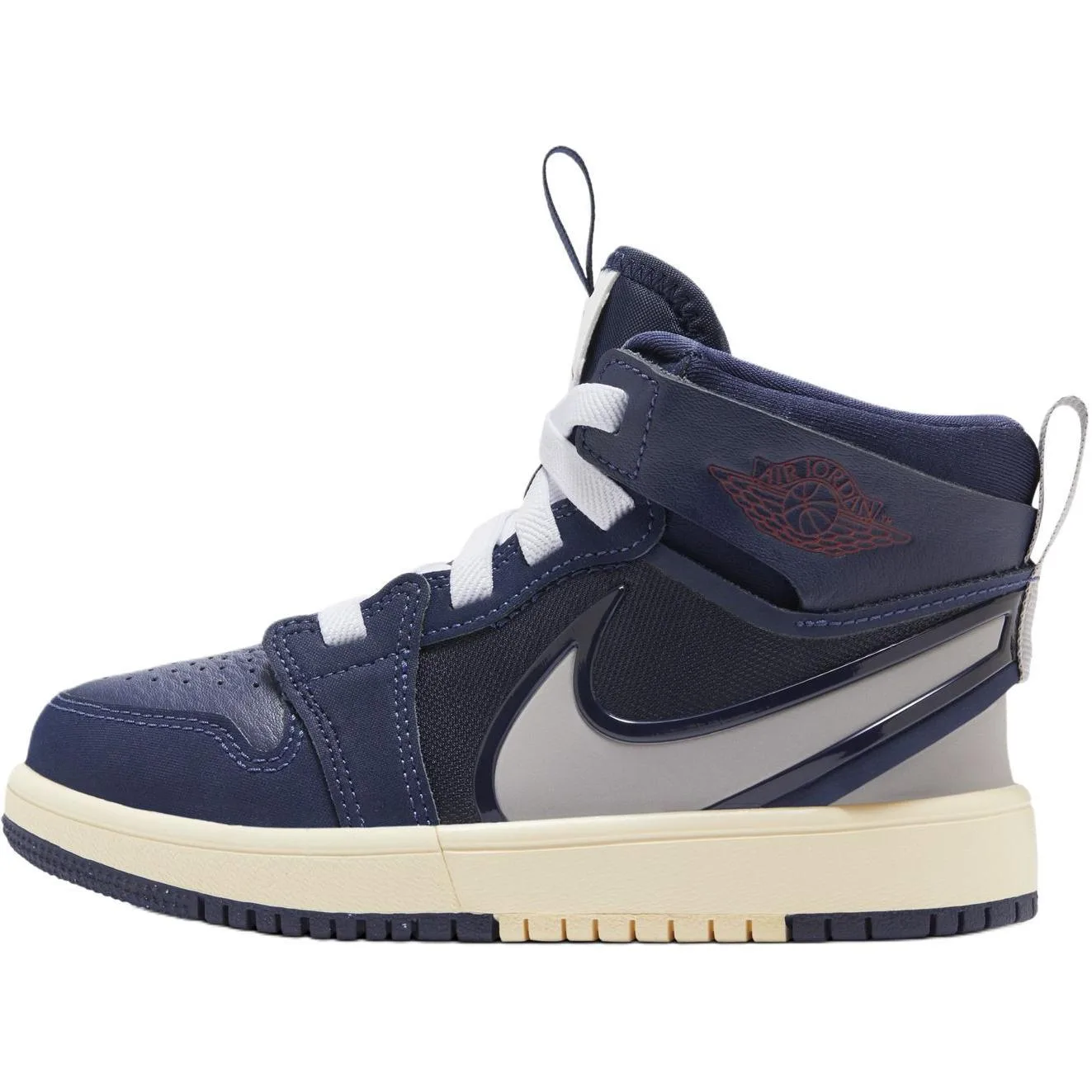 Детские баскетбольные кроссовки Jordan, Dark Navy Blue/Elegant Gray/Campus Red/Cotton White/White
