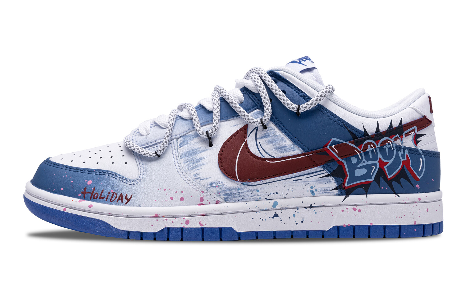 

Кроссовки Nike Dunk Skateboarding Shoes Men Low-top Blue/white/red, синий/красный/белый