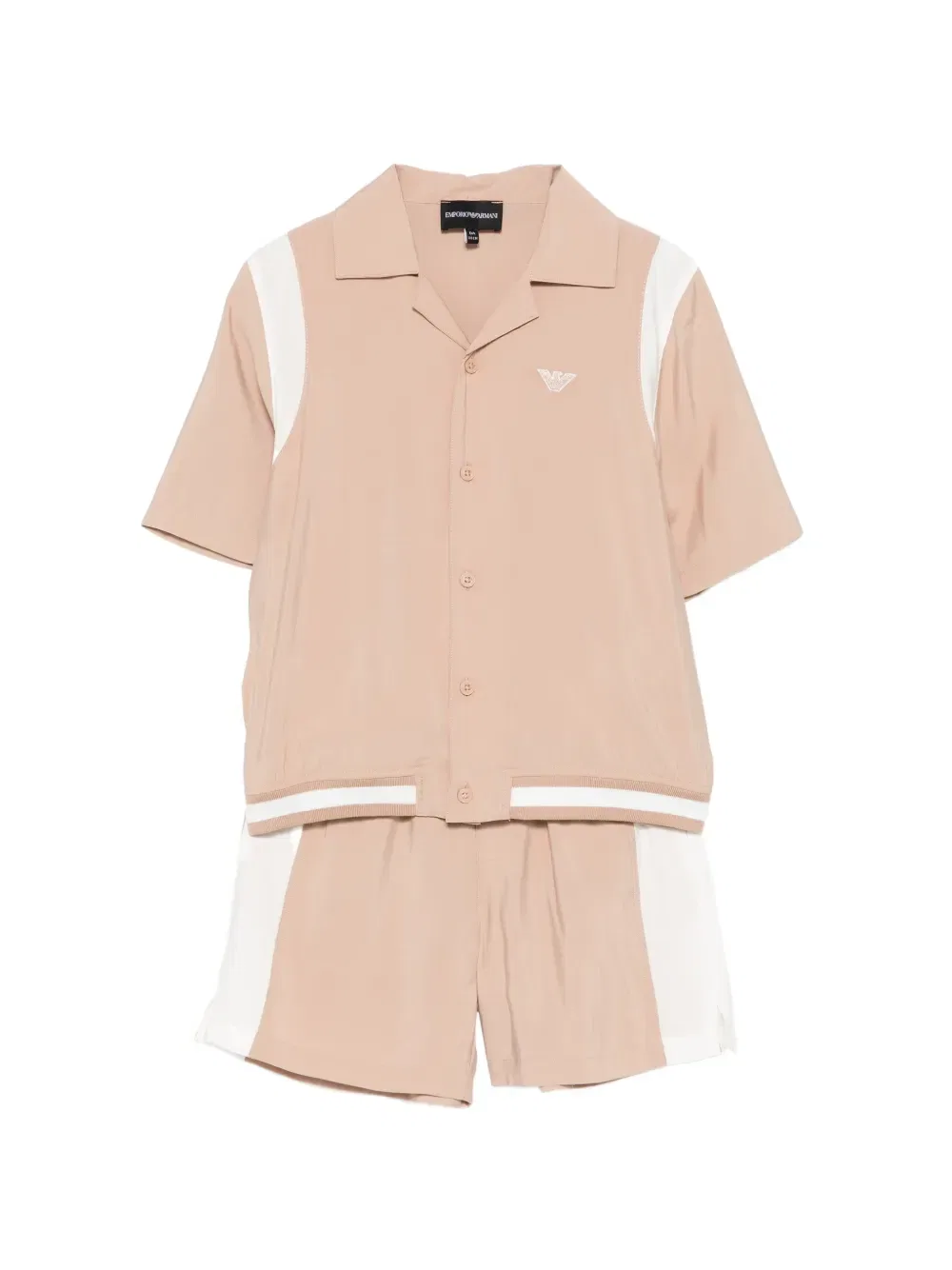 Комплект из топа и шортов с вышитым логотипом Emporio Armani Kids, нейтральный