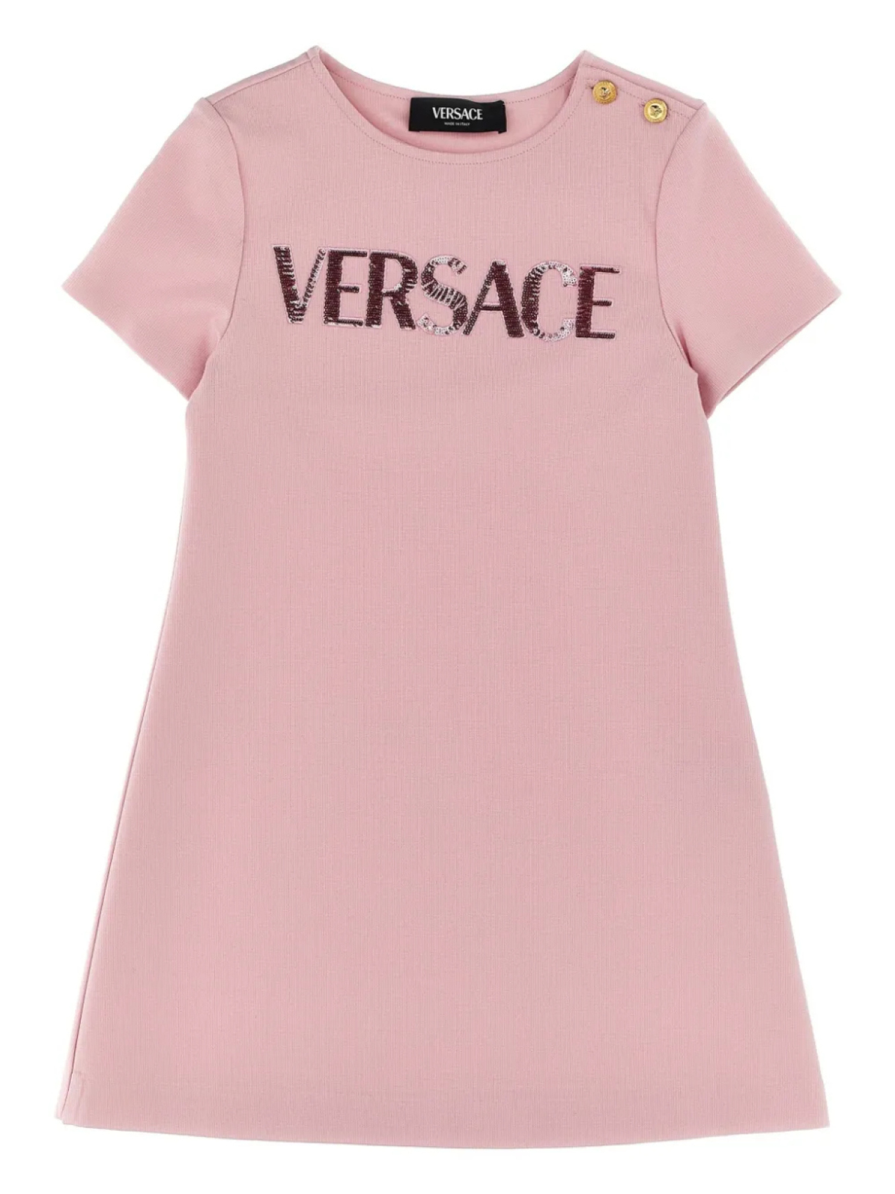 

Платье Versace Kids с пайетками и логотипом, розовый
