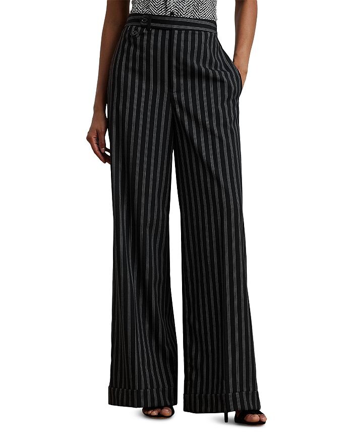 

Lauren Ralph Lauren Широкие брюки в полоску, черный
