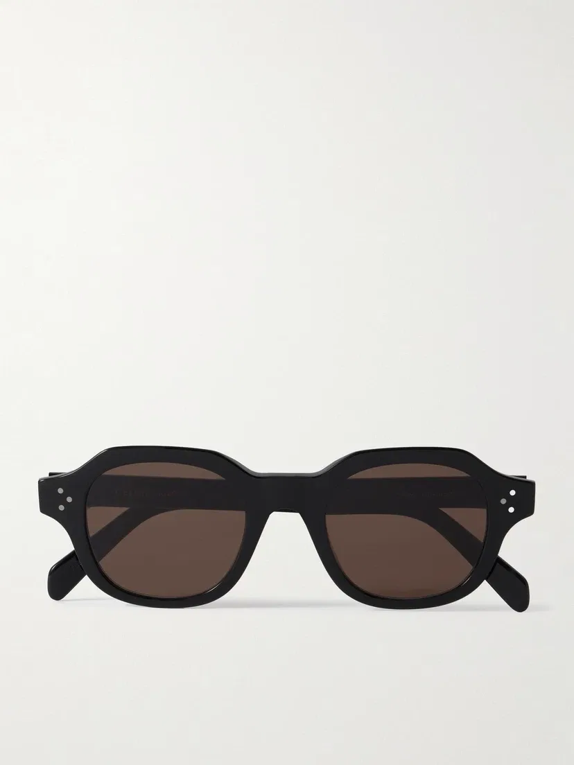 Квадратные ацетатные солнцезащитные очки CELINE EYEWEAR, черный