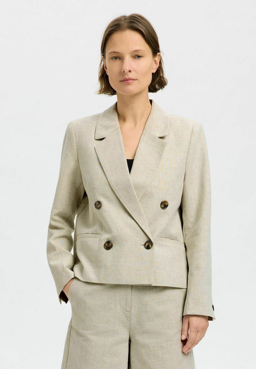 

Блейзер Selected Femme, бежевый