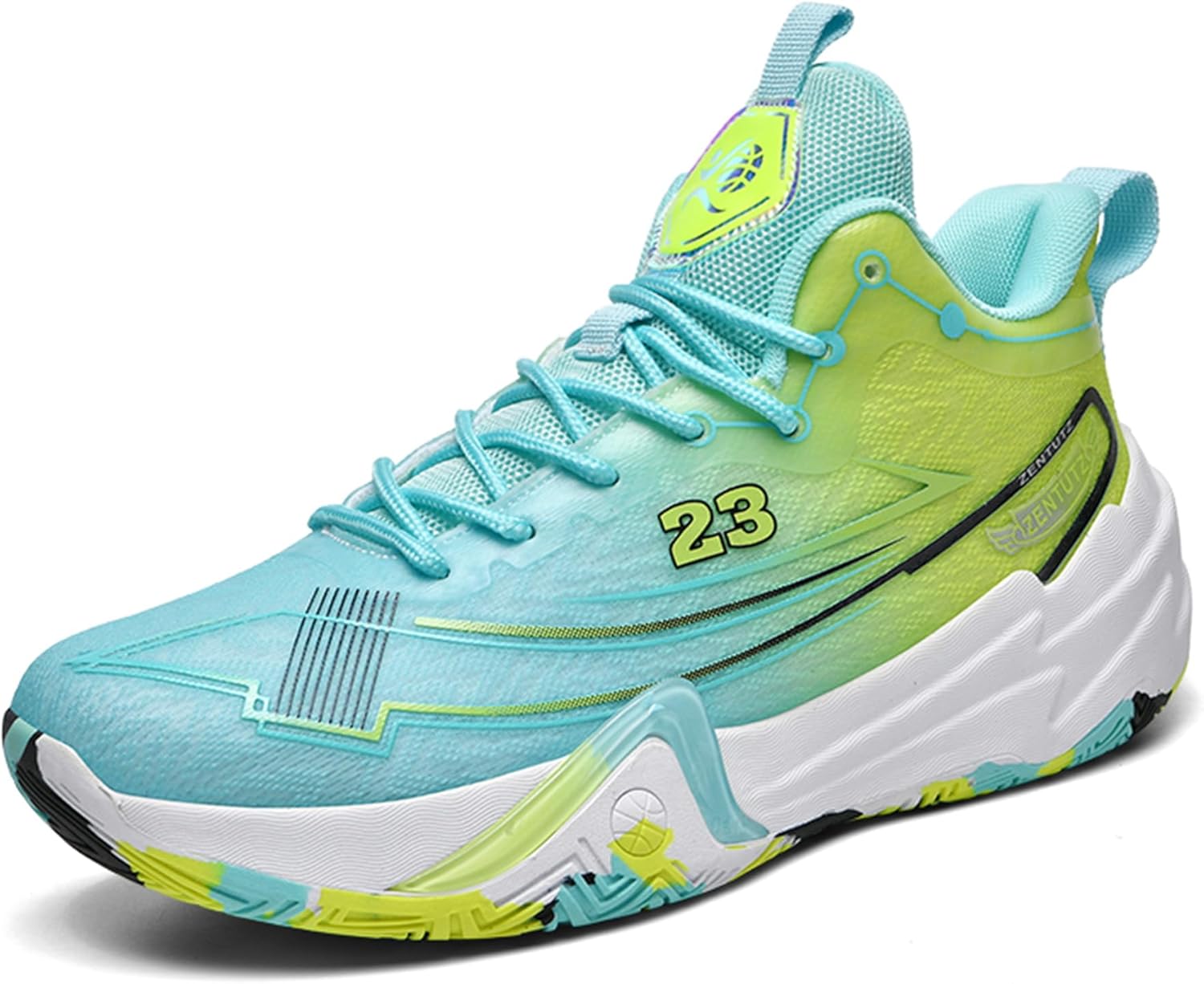 

Мужские баскетбольные кроссовки против скольжения, дышащие, стильные, для занятий спортом на улице Kniaiwx, зеленый