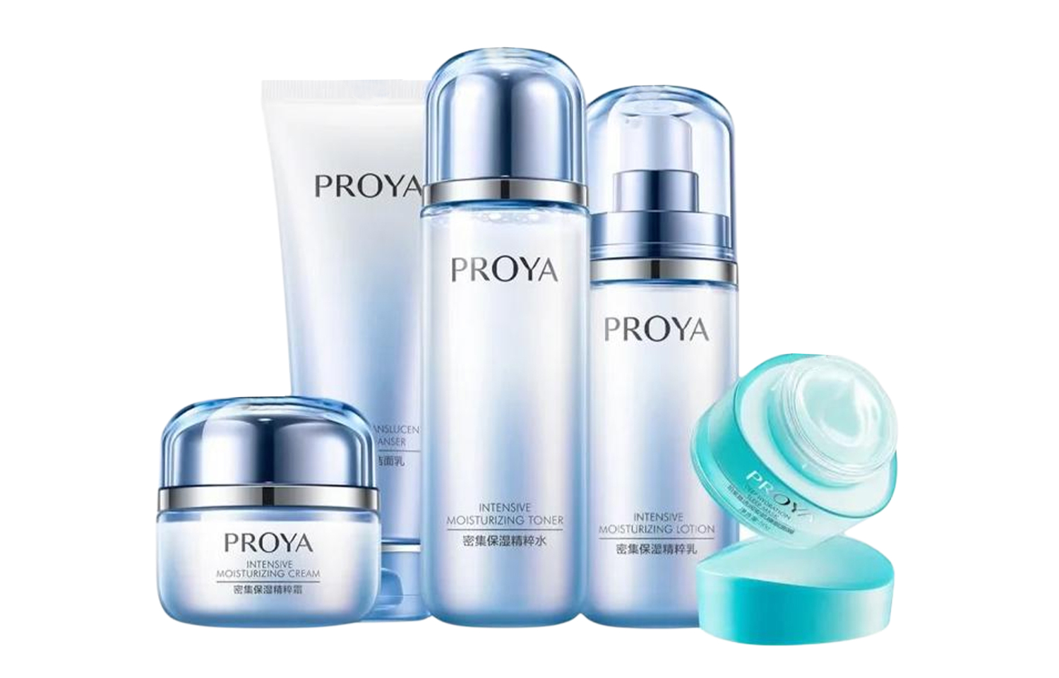 

Концентрированный увлажняющий водный крем набор для ухода за кожей увлажняет и питает пятипредметный набор PROYA