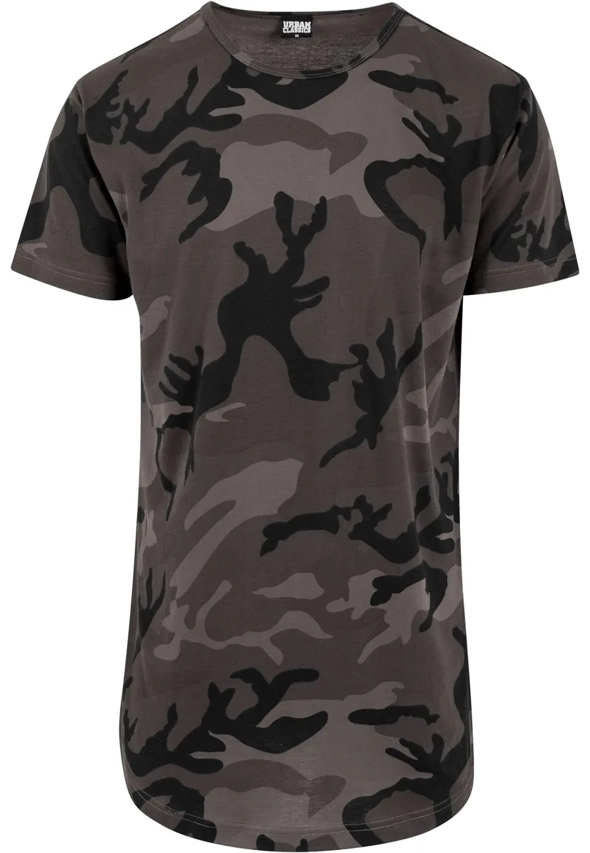 

Рубашка с короткими рукавами URBAN CLASSICS " Urban Classics Men's Camo Shaped Long Tee", цвет Darkcamouflage
