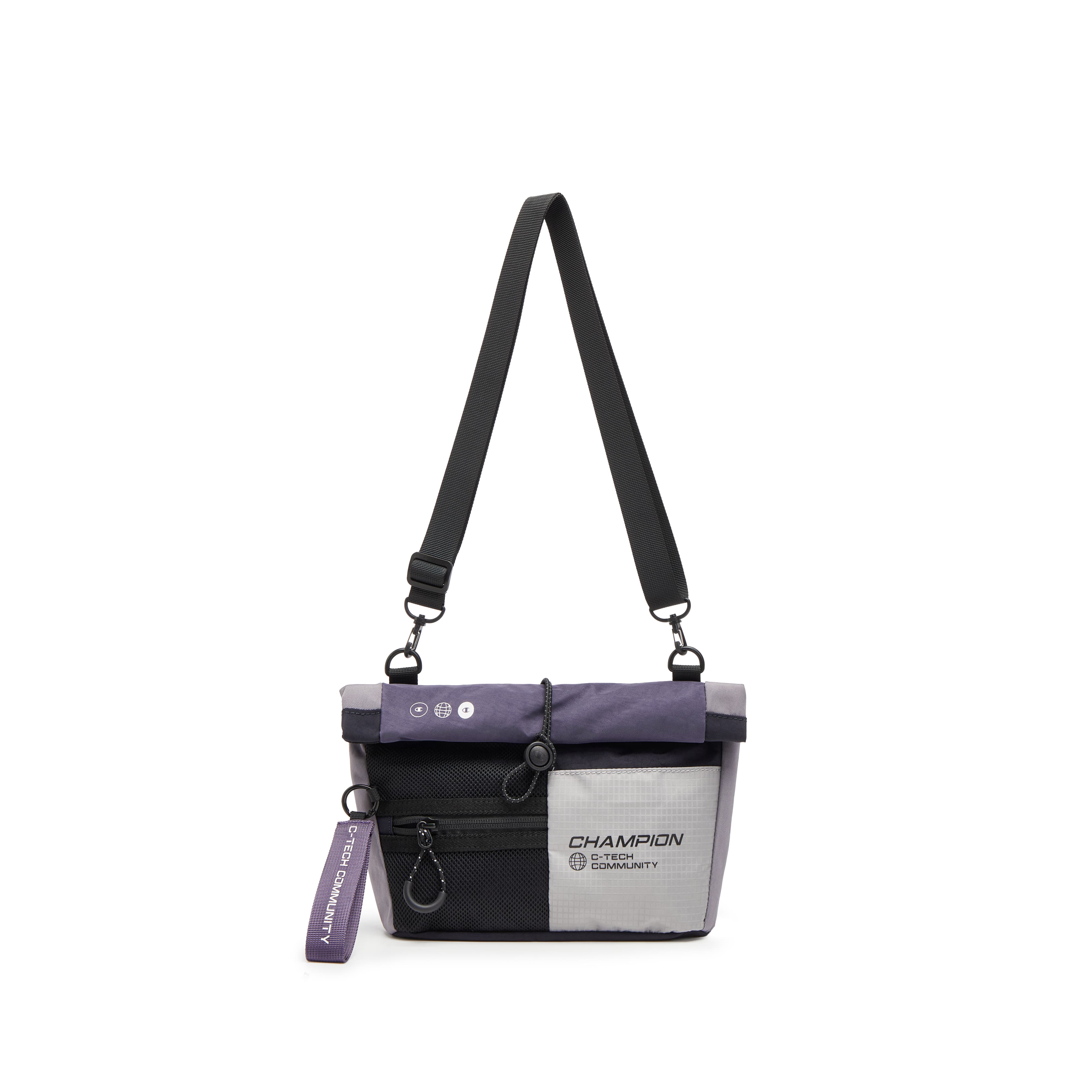 

Champion Тканевая наплечная сумка унисекс, Midnight Plum/Black/Wolf Gray