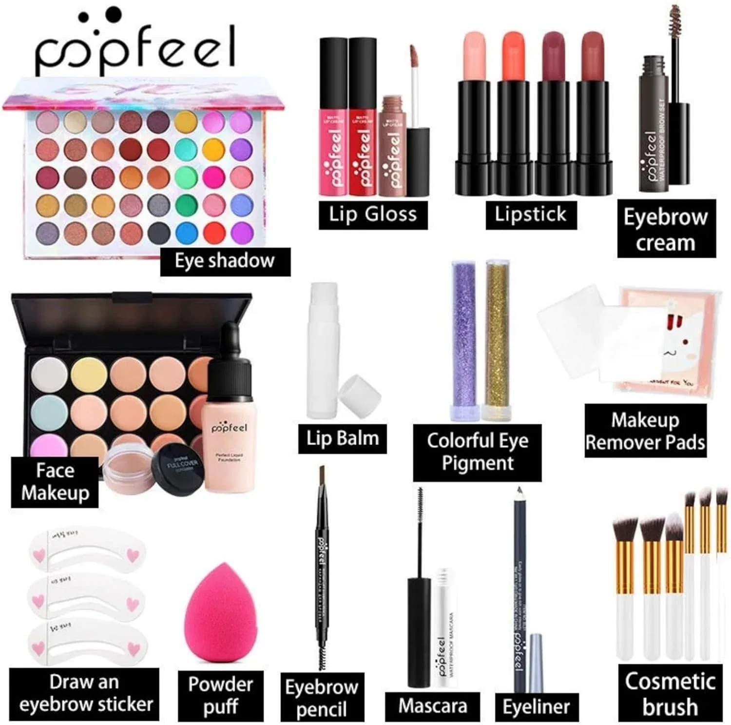 Набор косметики POPFEEL 26 предметов, мультиколор — фото 4
