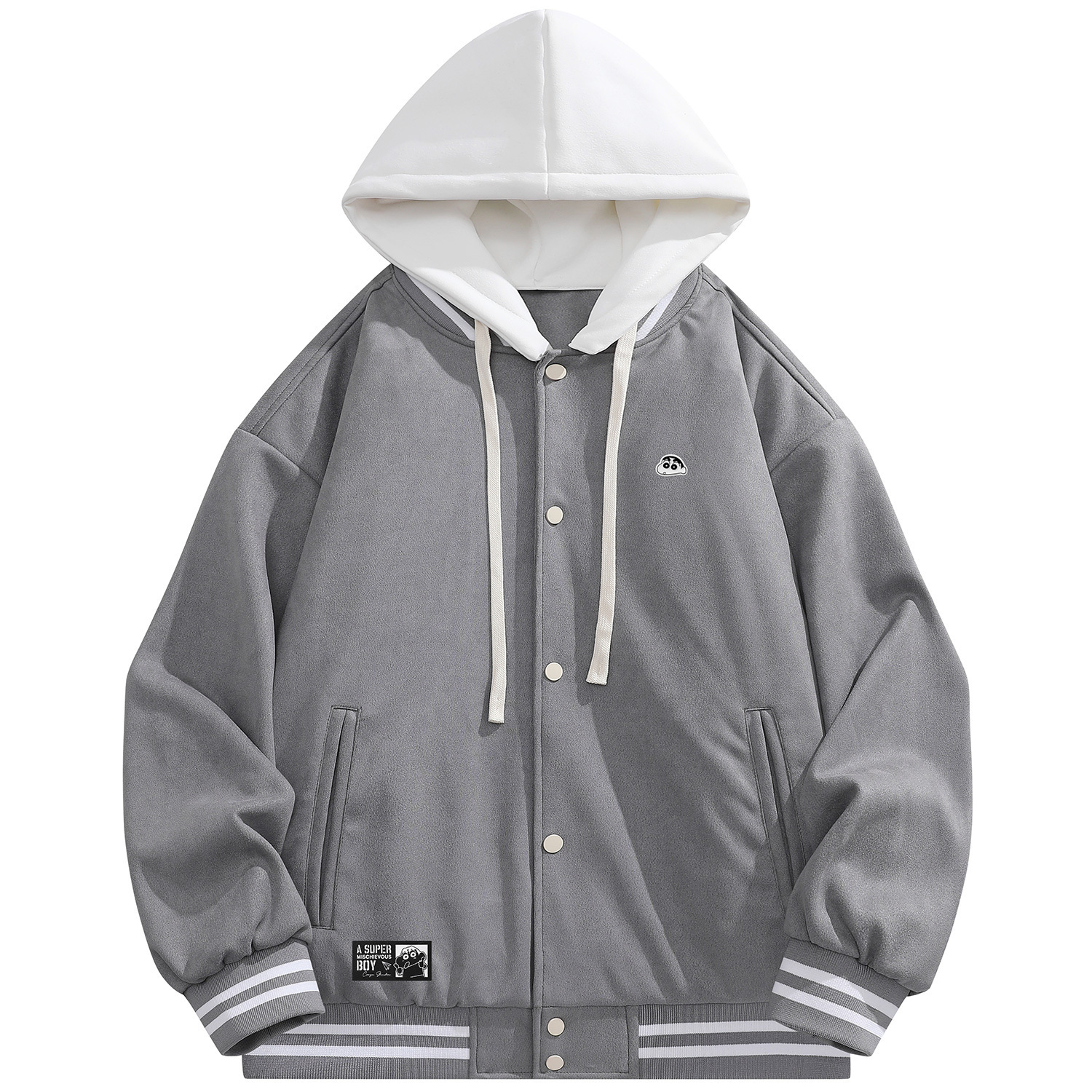 

Crayon Shinchan Пальто с бархатистой текстурой Unisex, Medium Gray[Basic]