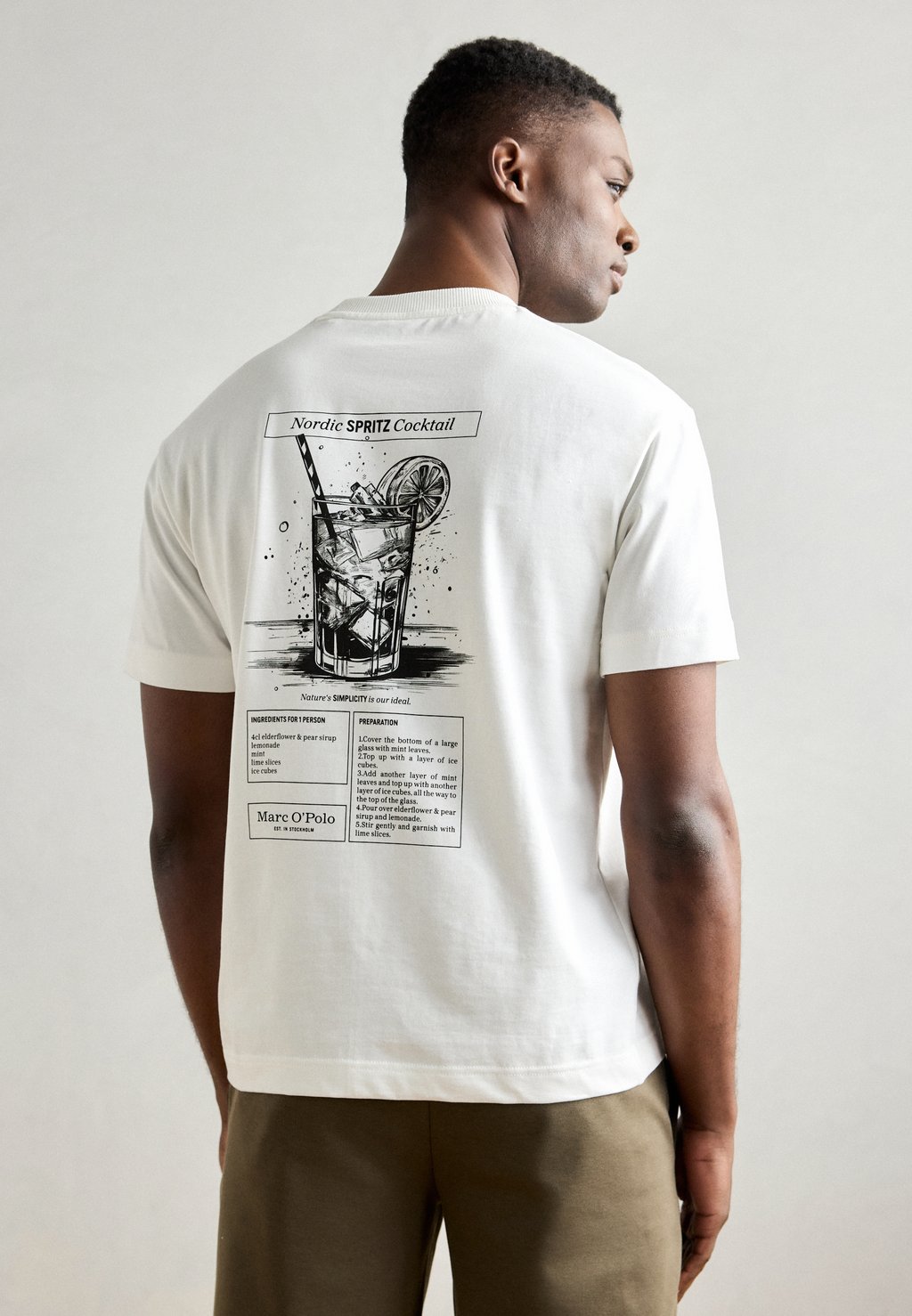 

Футболка с принтом SHORT SLEEVE CREW NECK ARTWORK Marc O'Polo, кремовый