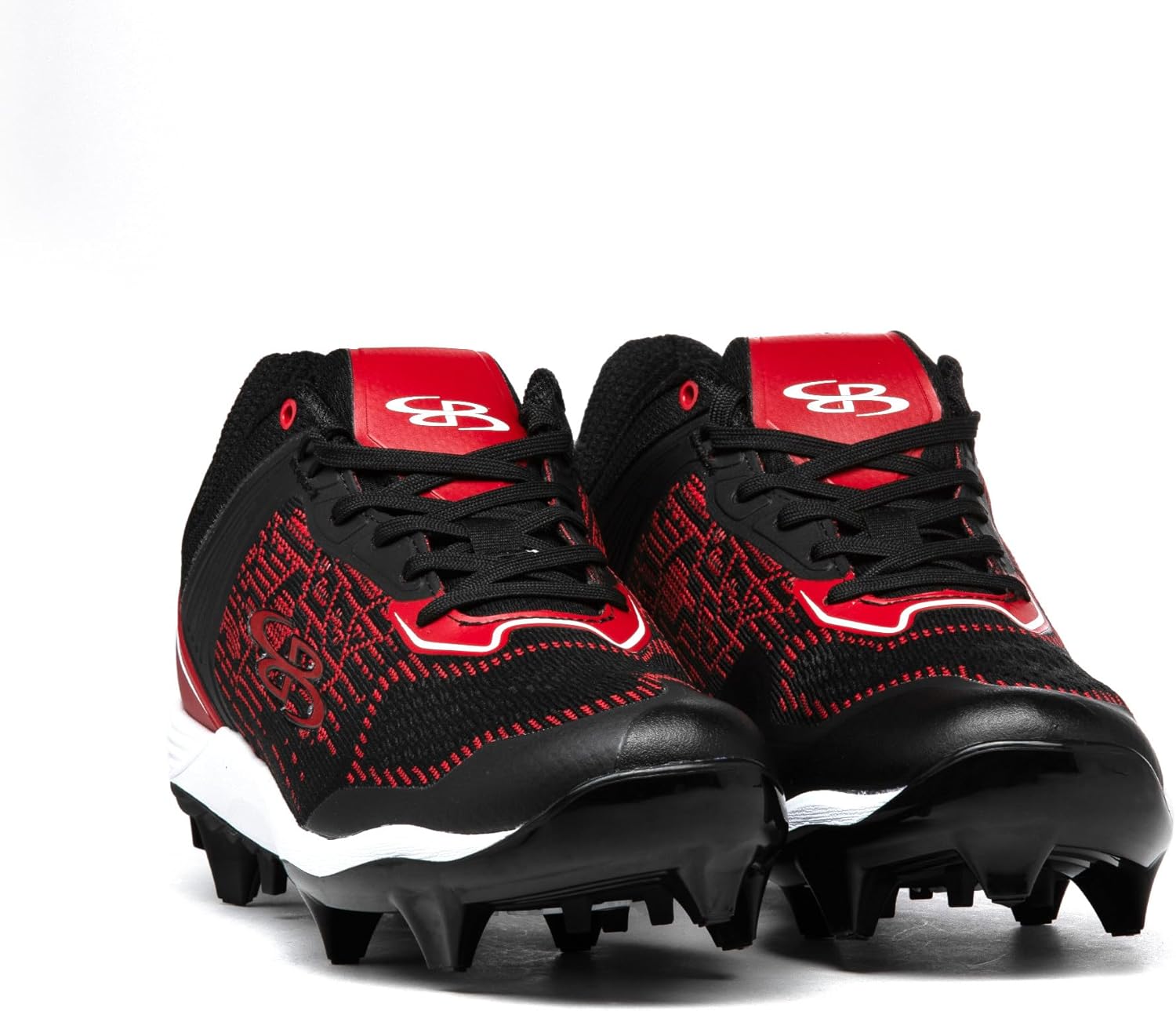 Мужские бутсы Boombah Viper Pureknit с литой подошвой - Status - Разные цвета - Разные размеры, черный/красный — фото 4