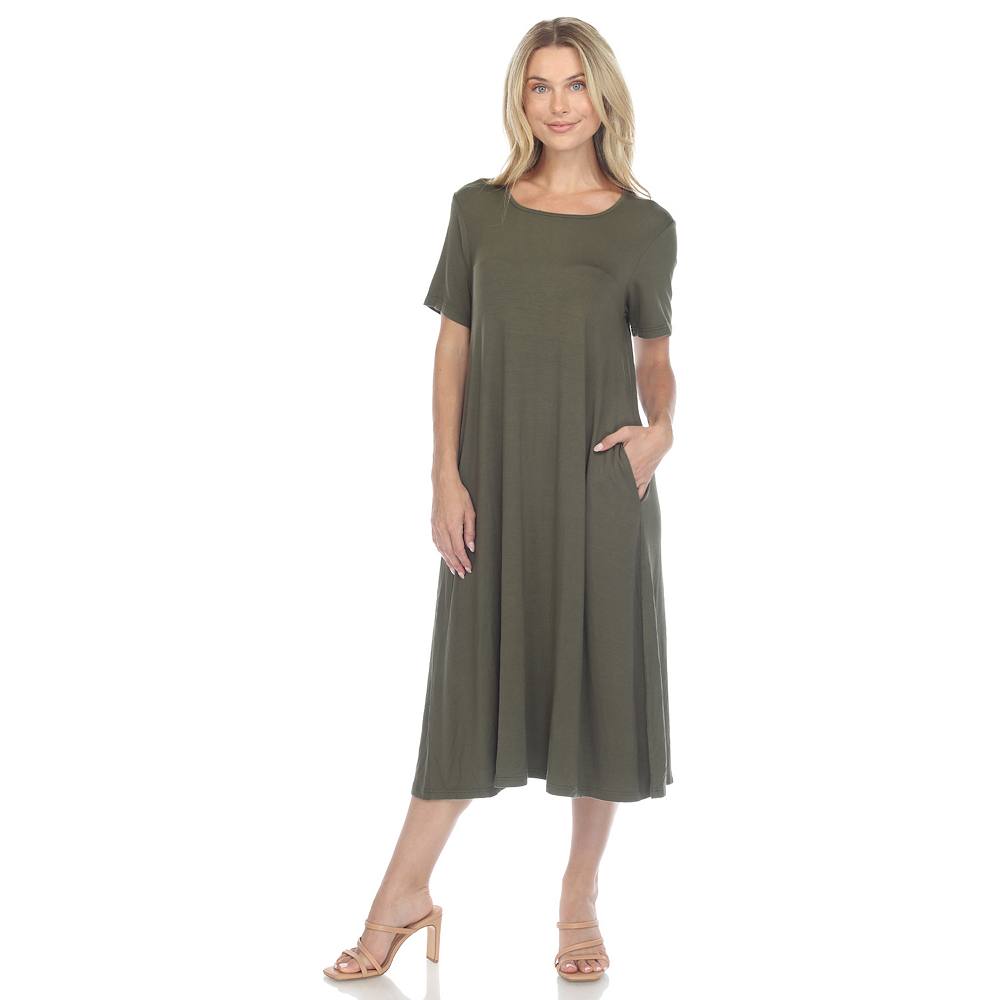 

Женское платье миди с короткими рукавами WM Fashion, цвет Olive